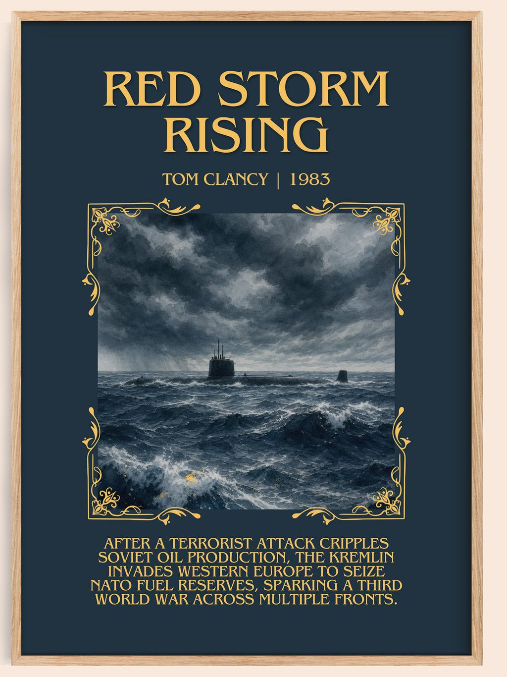Red Storm Rising Minimalist Book Poster by Tom Clancy – book poster