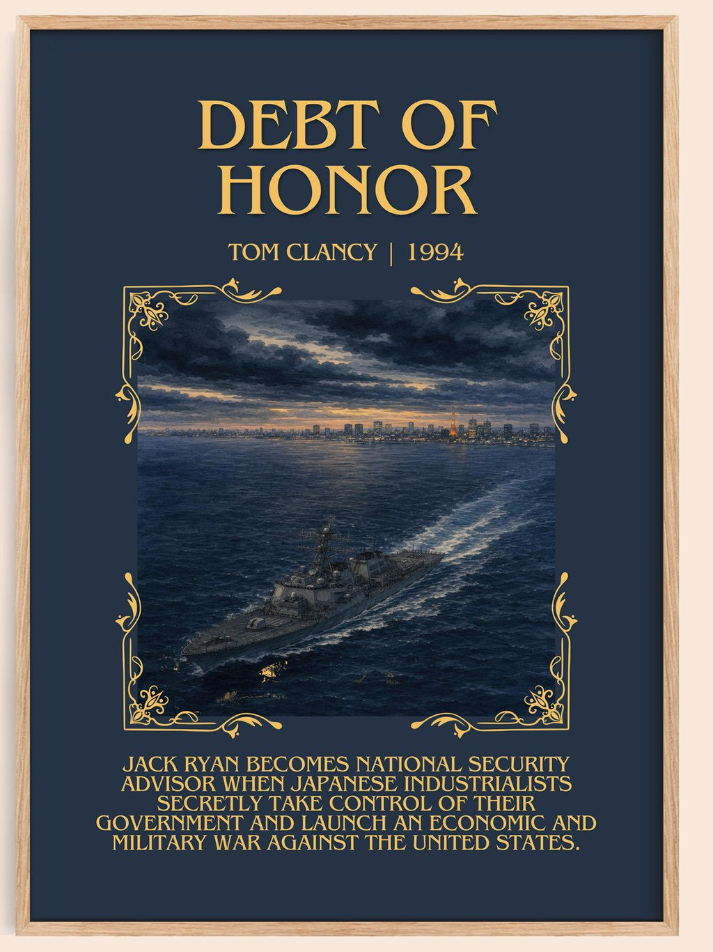 Debt of Honor Minimalist Book Poster by Tom Clancy – book poster
