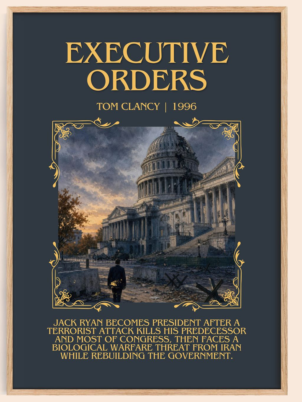 Executive Orders Minimalist Book Poster by Tom Clancy – book poster