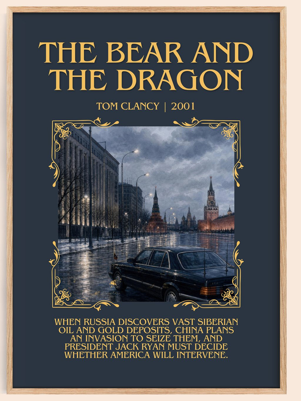 The Bear and the Dragon Minimalist Book Poster by Tom Clancy – book poster