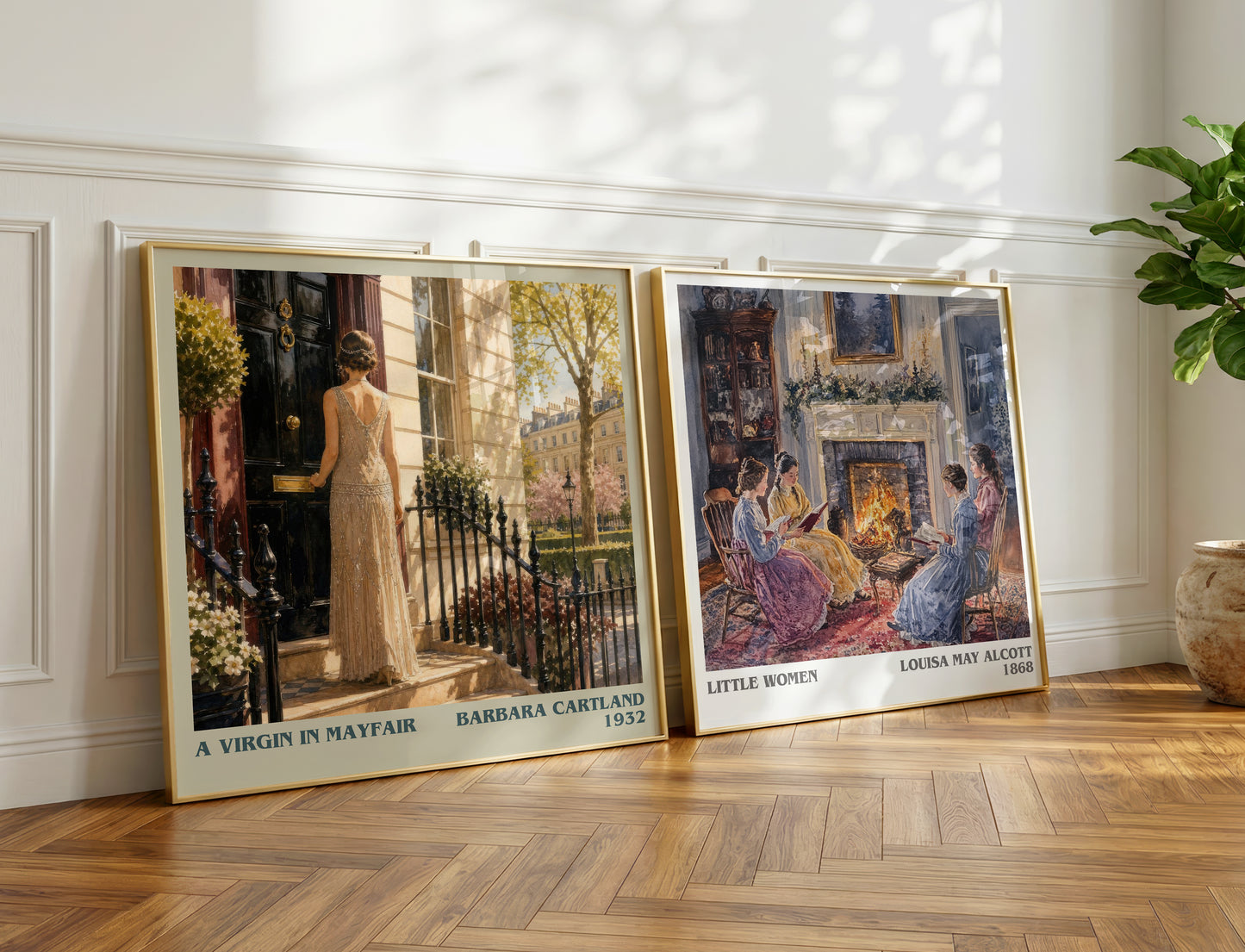 A Virgin In Mayfair literary print on bookshelf – Barbara Cartland fan gift