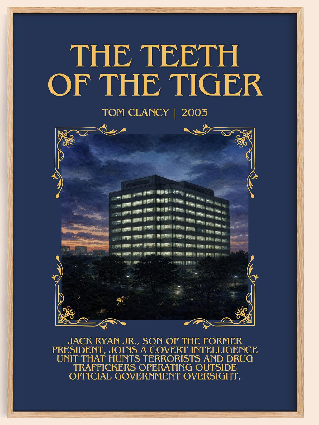 The Teeth of the Tiger Minimalist Book Poster by Tom Clancy – book poster