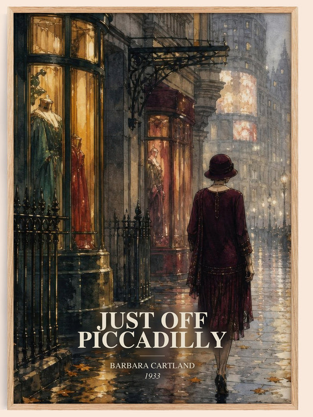 Just Off Piccadilly Book Watercolour Illustration by Barbara Cartland