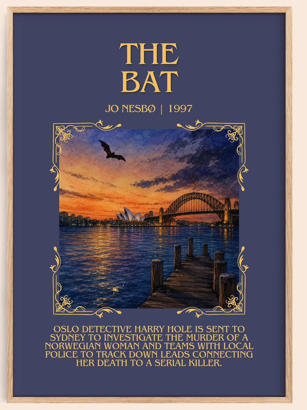 The Bat Minimalist Book Poster by Jo Nesbø – book poster