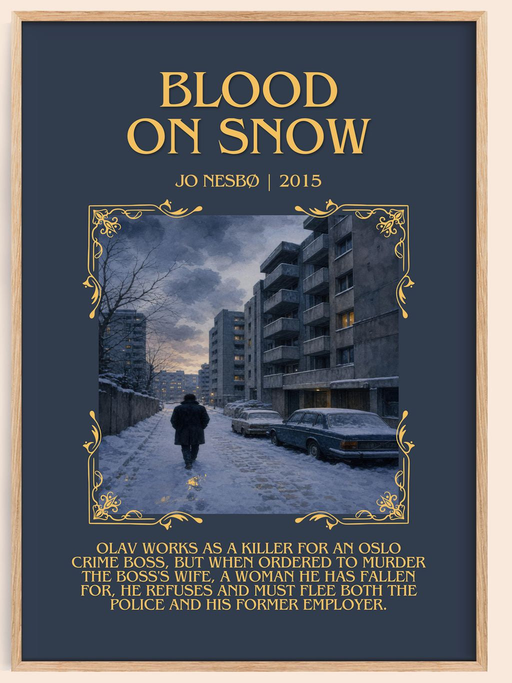 Blood on Snow Minimalist Book Poster by Jo Nesbø – book poster