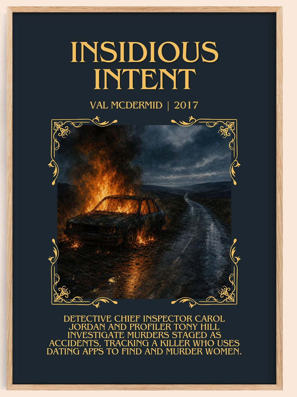 Insidious Intent Minimalist Book Poster by Val McDermid – book poster