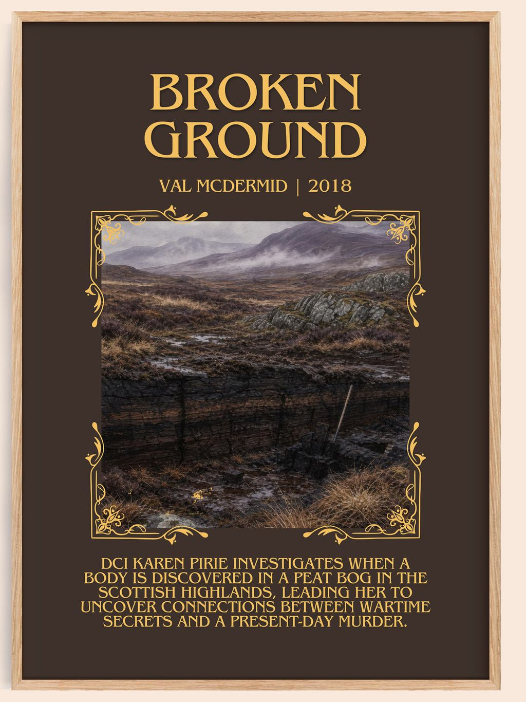 Broken Ground Minimalist Book Poster by Val McDermid – book poster