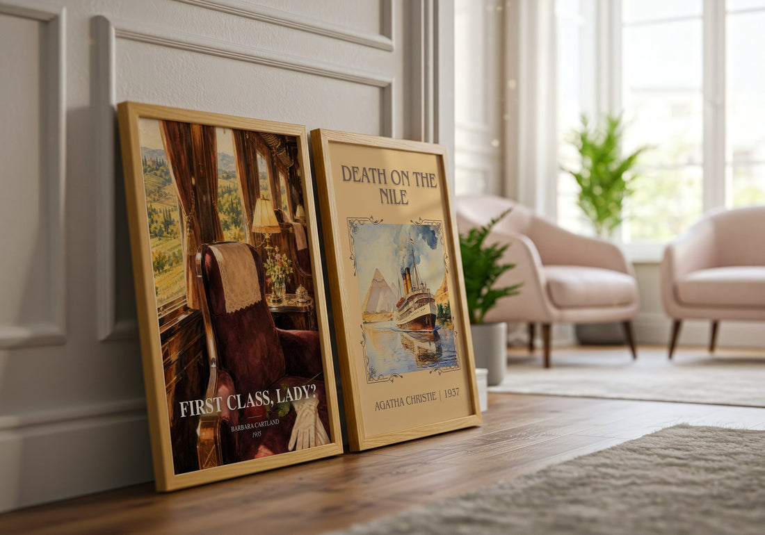 First Class, Lady? watercolour print framed by window – literary home decor