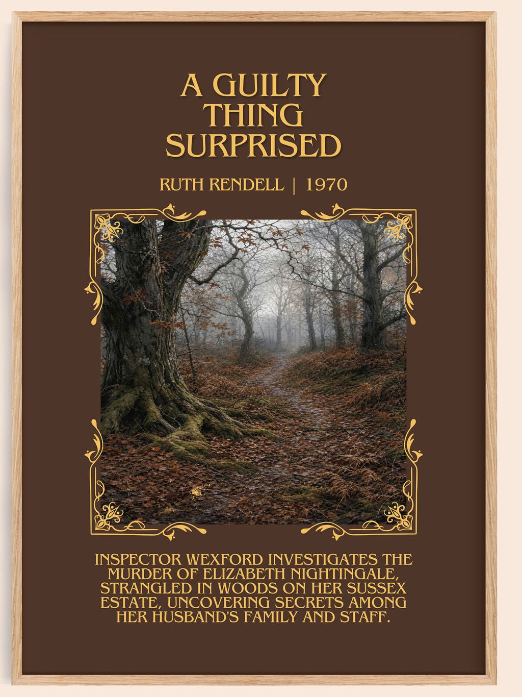 A Guilty Thing Surprised Minimalist Book Poster by Ruth Rendell – book poster