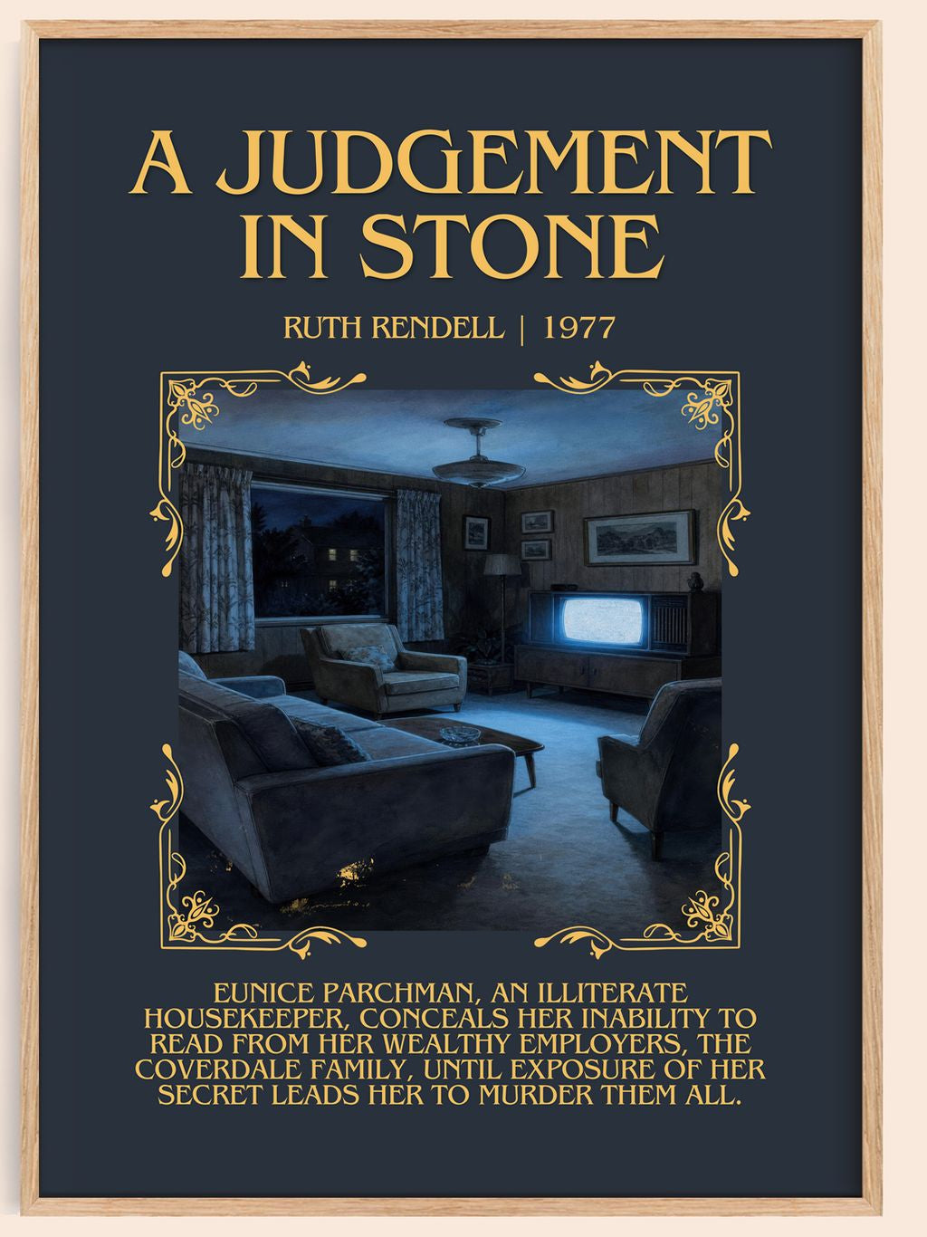 A Judgement in Stone Minimalist Book Poster by Ruth Rendell – book poster