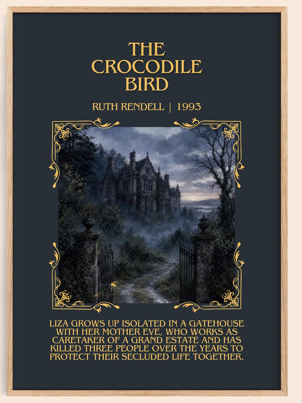 The Crocodile Bird Minimalist Book Poster by Ruth Rendell – book poster