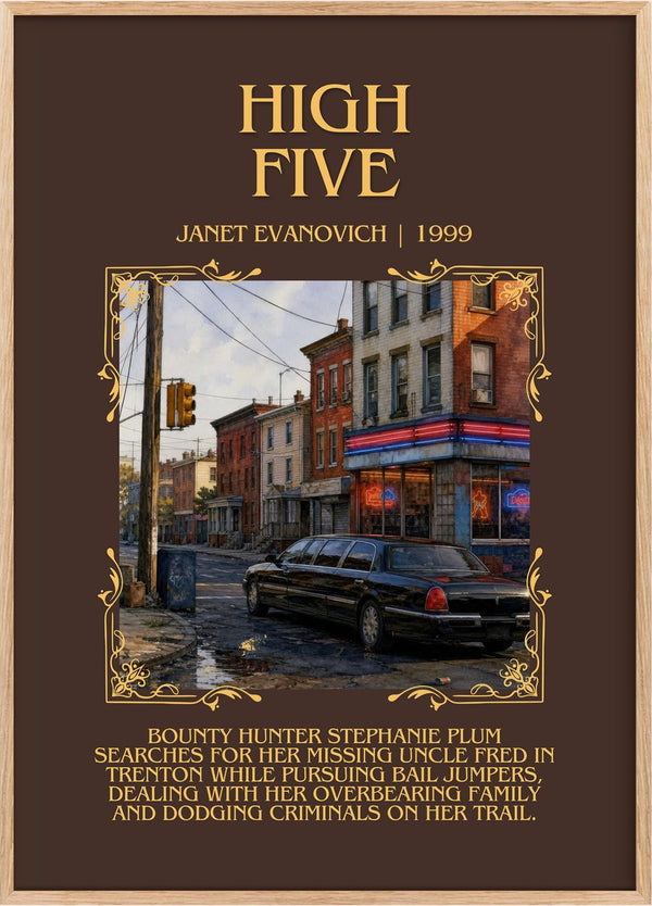High Five Minimalist Book Poster by Janet Evanovich