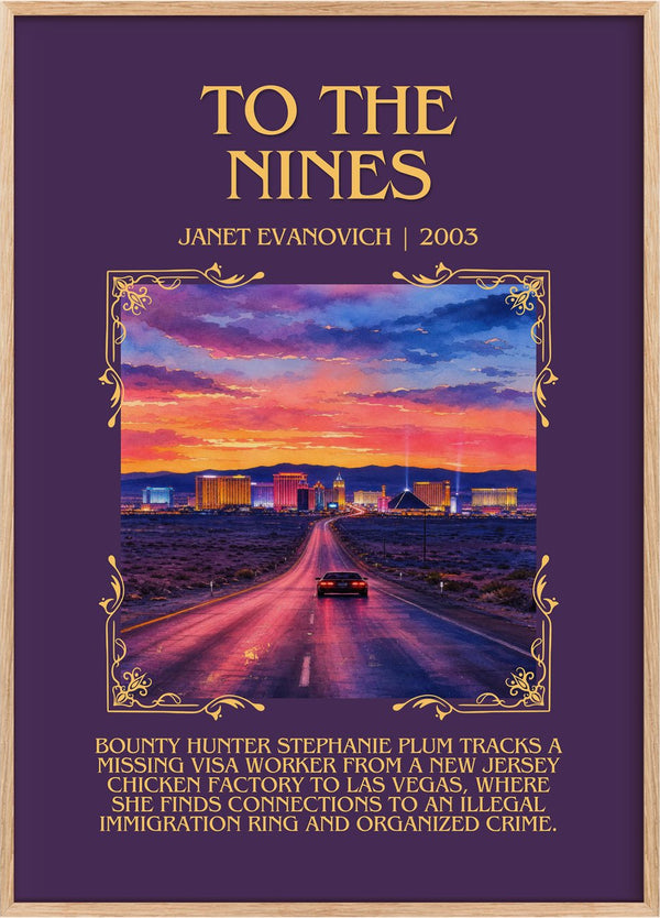 To the Nines Minimalist Book Poster by Janet Evanovich