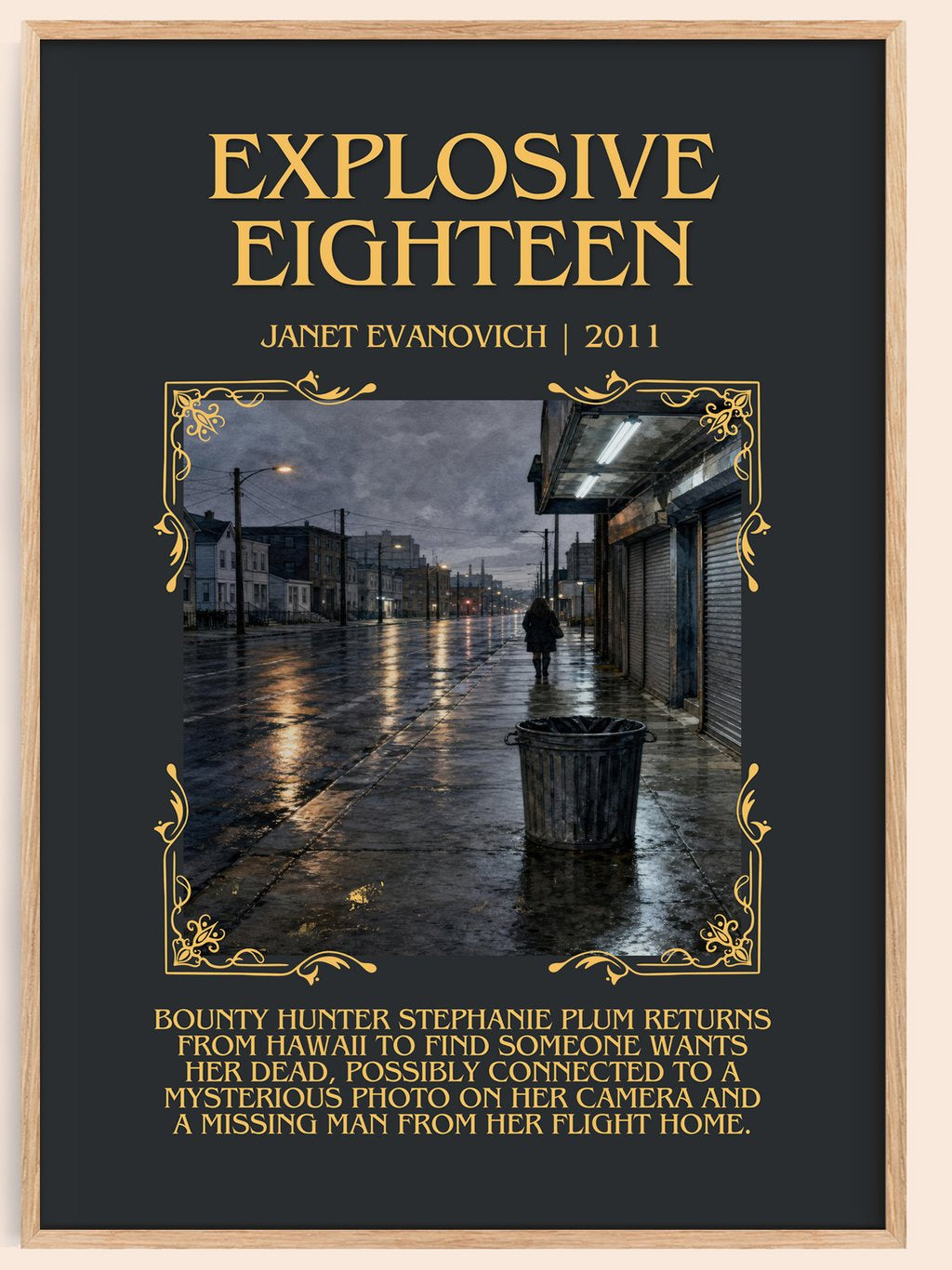 Explosive Eighteen Minimalist Book Poster by Janet Evanovich – book poster