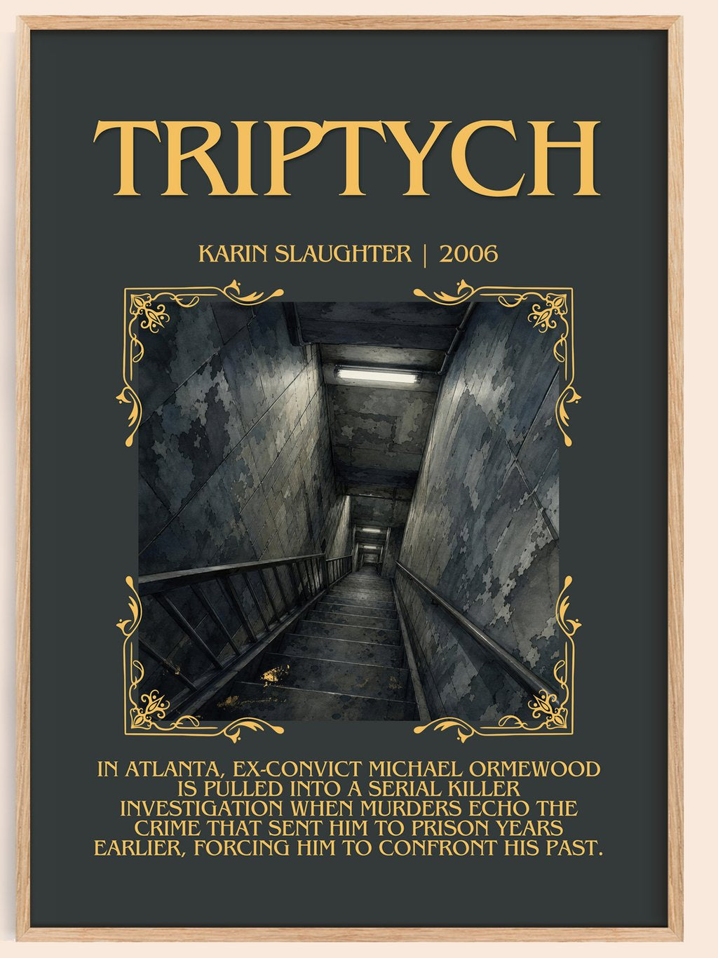 Triptych Minimalist Book Poster by Karin Slaughter – book poster