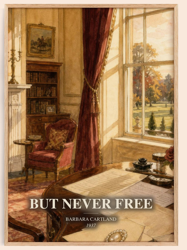 But Never Free Book Watercolour Illustration by Barbara Cartland