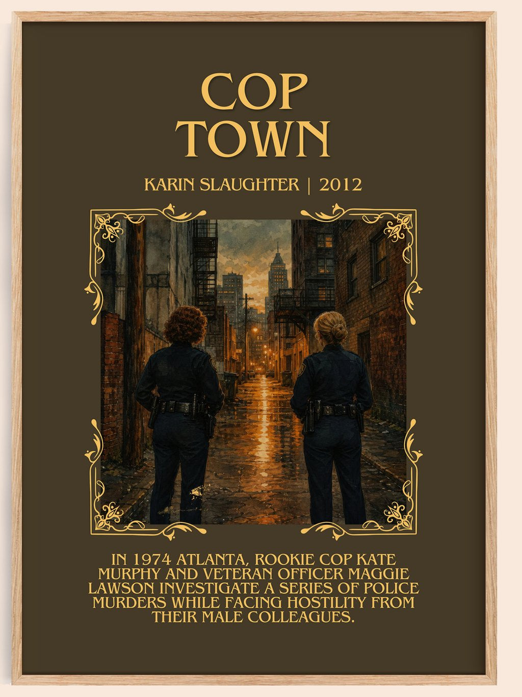Cop Town Minimalist Book Poster by Karin Slaughter – book poster