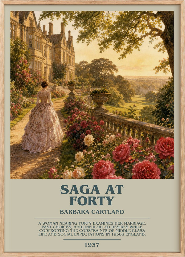 Saga At Forty Bookish Wall Art by Barbara Cartland