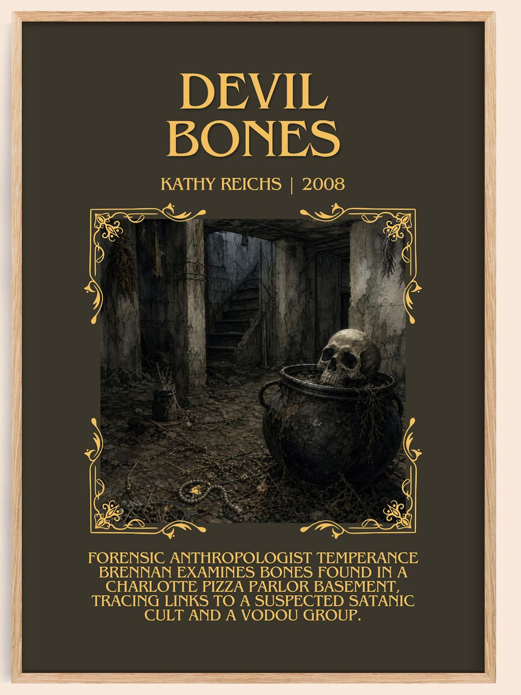 Devil Bones Minimalist Book Poster by Kathy Reichs – book poster