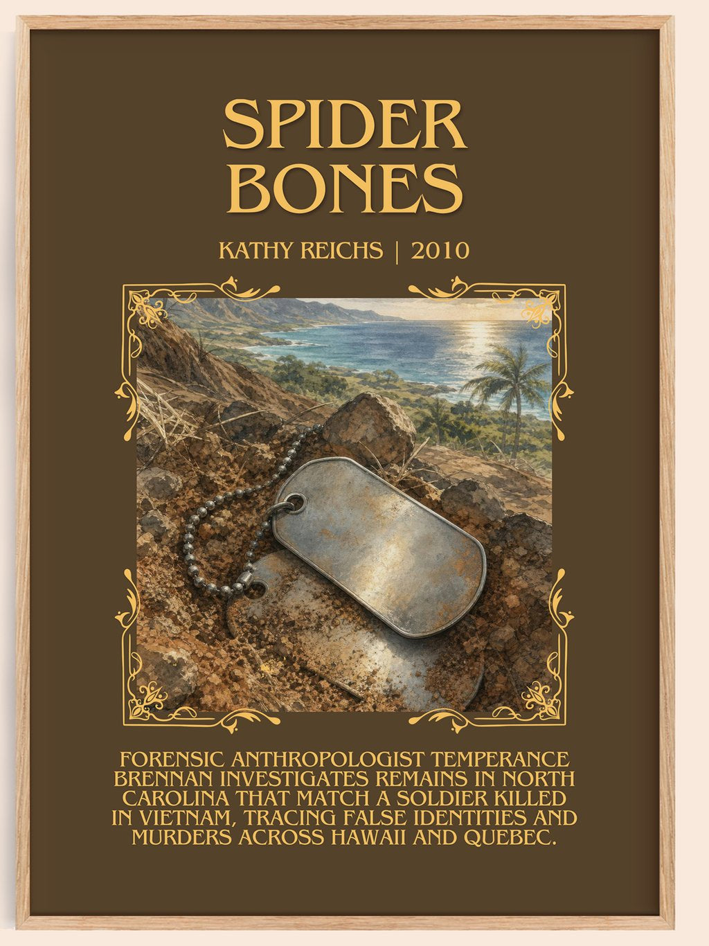 Spider Bones Minimalist Book Poster by Kathy Reichs – book poster