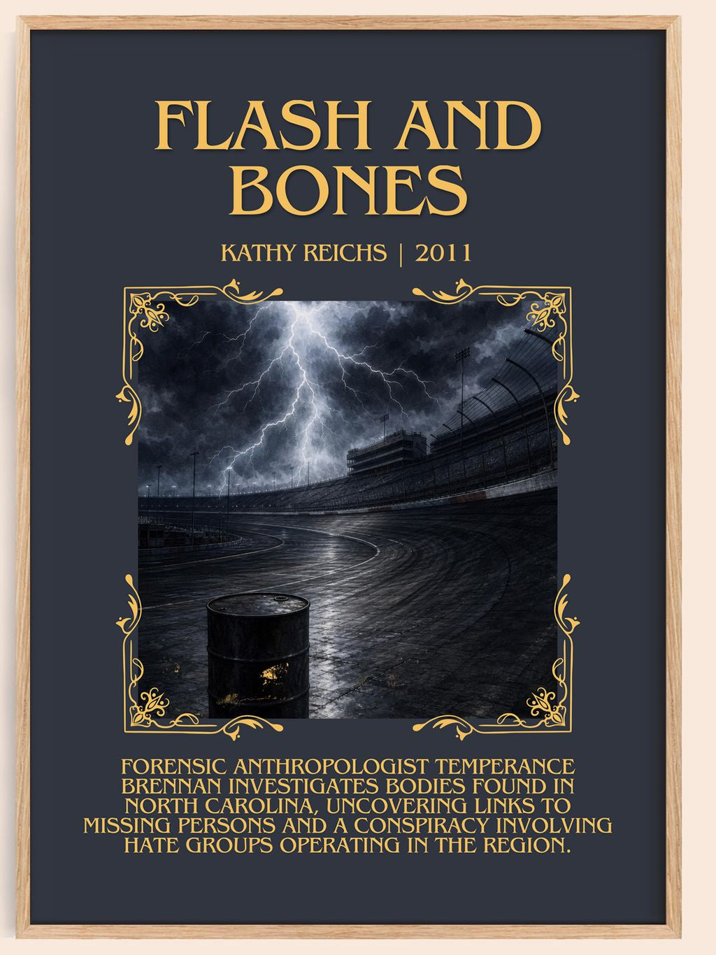 Flash and Bones Minimalist Book Poster by Kathy Reichs – book poster