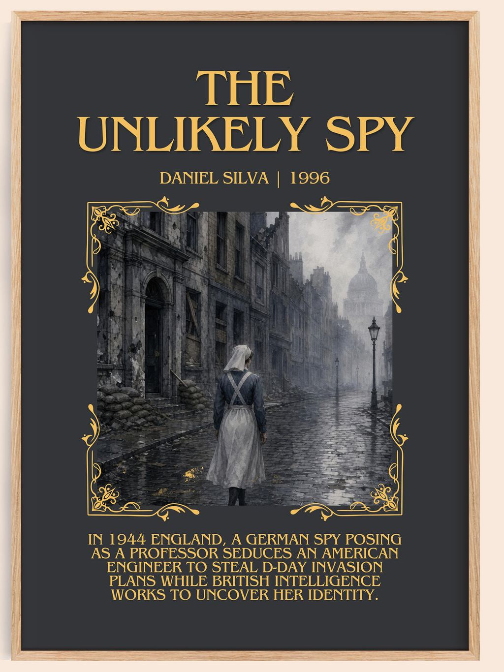 The Unlikely Spy Minimalist Book Poster by Daniel Silva – book poster