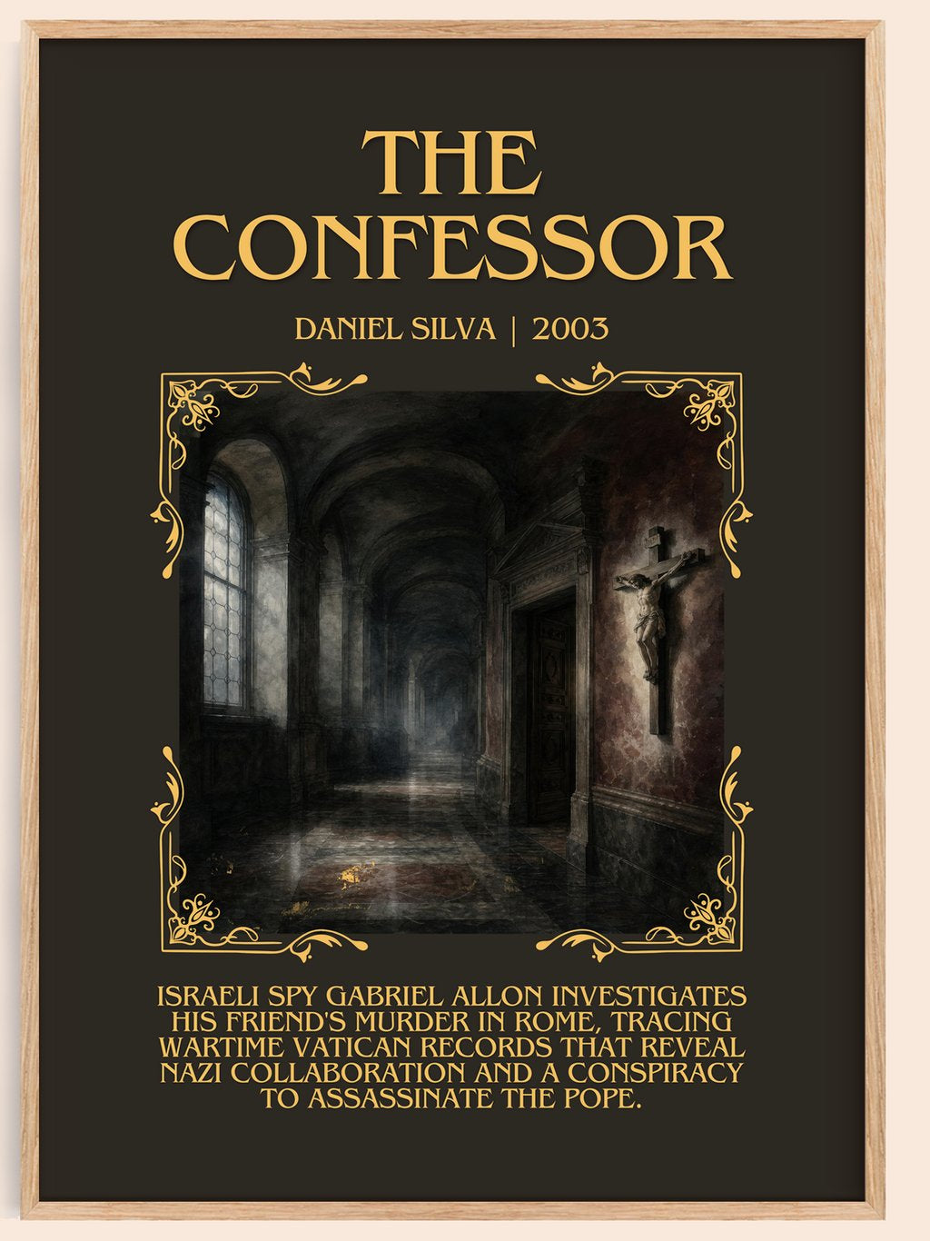 The Confessor Minimalist Book Poster by Daniel Silva – book poster