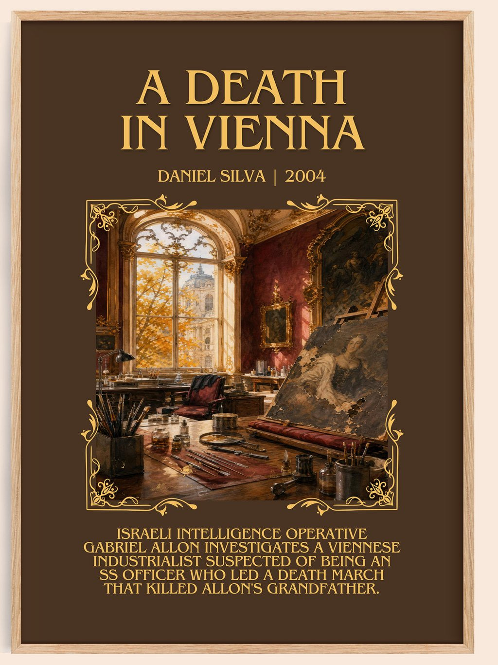 A Death in Vienna Minimalist Book Poster by Daniel Silva – book poster