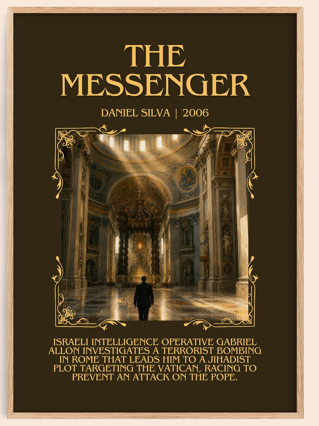 The Messenger Minimalist Book Poster by Daniel Silva – book poster