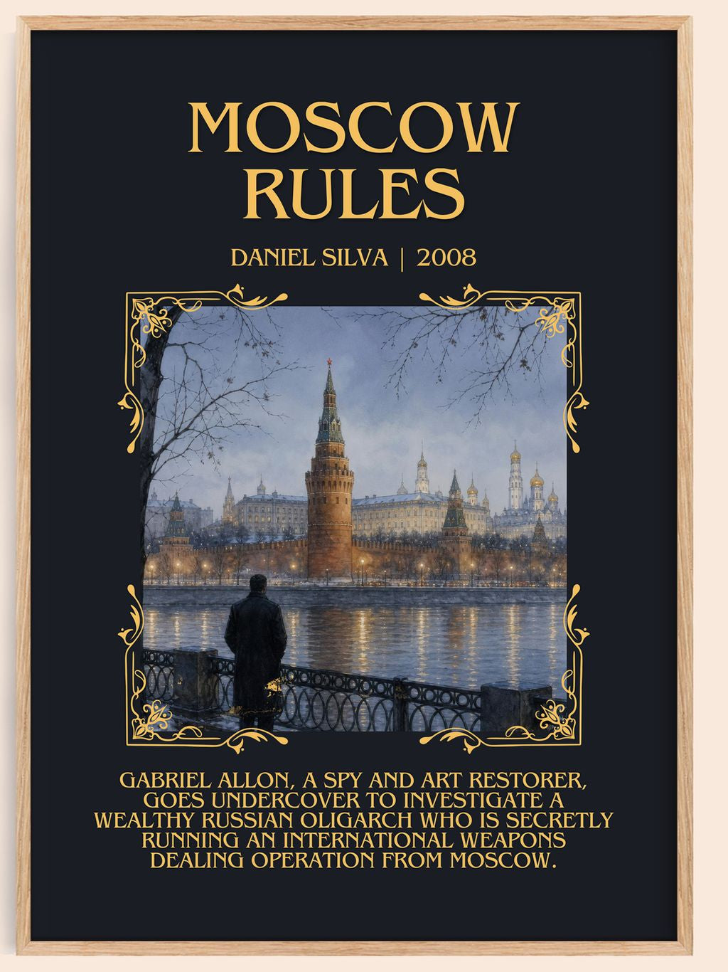 Moscow Rules Minimalist Book Poster by Daniel Silva – book poster