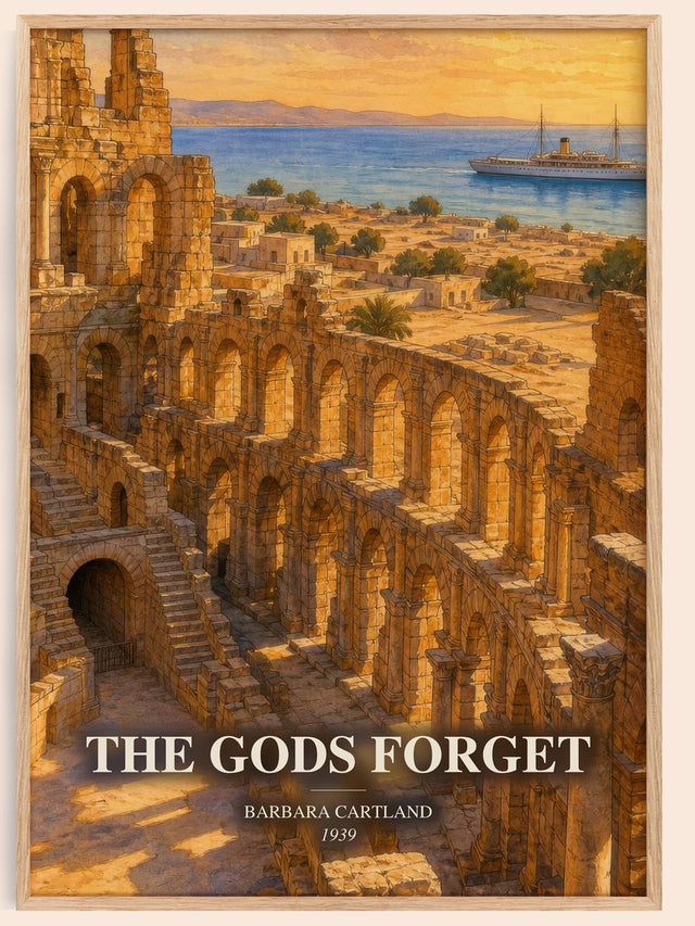 The Gods Forget Book Watercolour Illustration by Barbara Cartland