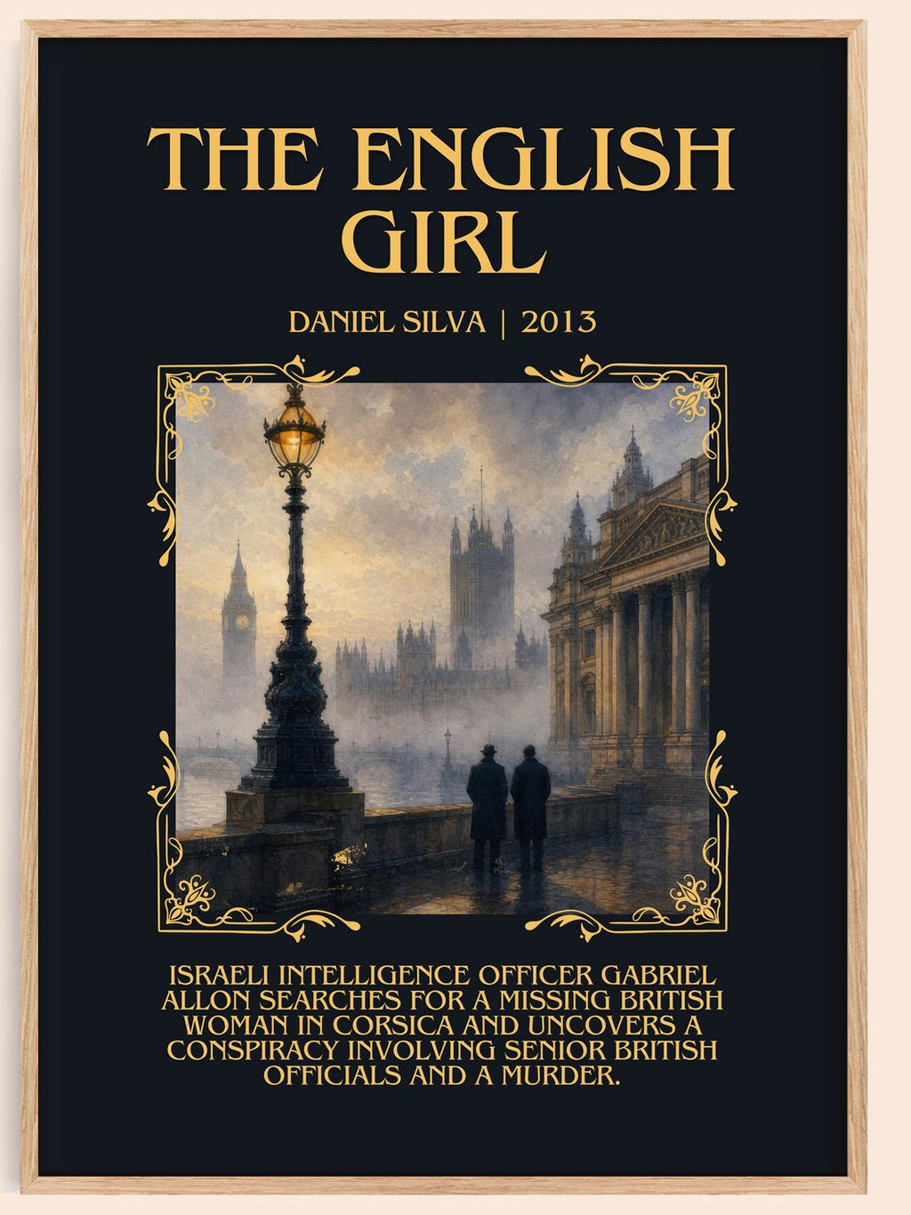 The English Girl Minimalist Book Poster by Daniel Silva – book poster