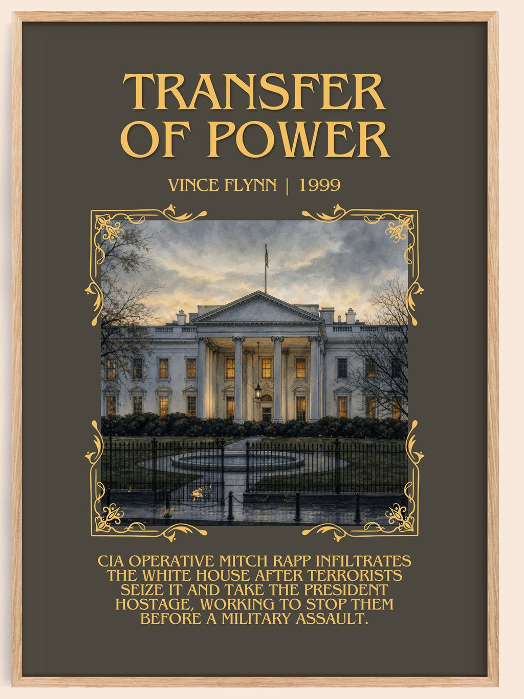 Transfer of Power Minimalist Book Poster by Vince Flynn – book poster