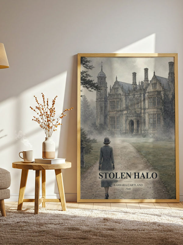 Stolen Halo watercolour print in frame leaning in hallway – romance wall art