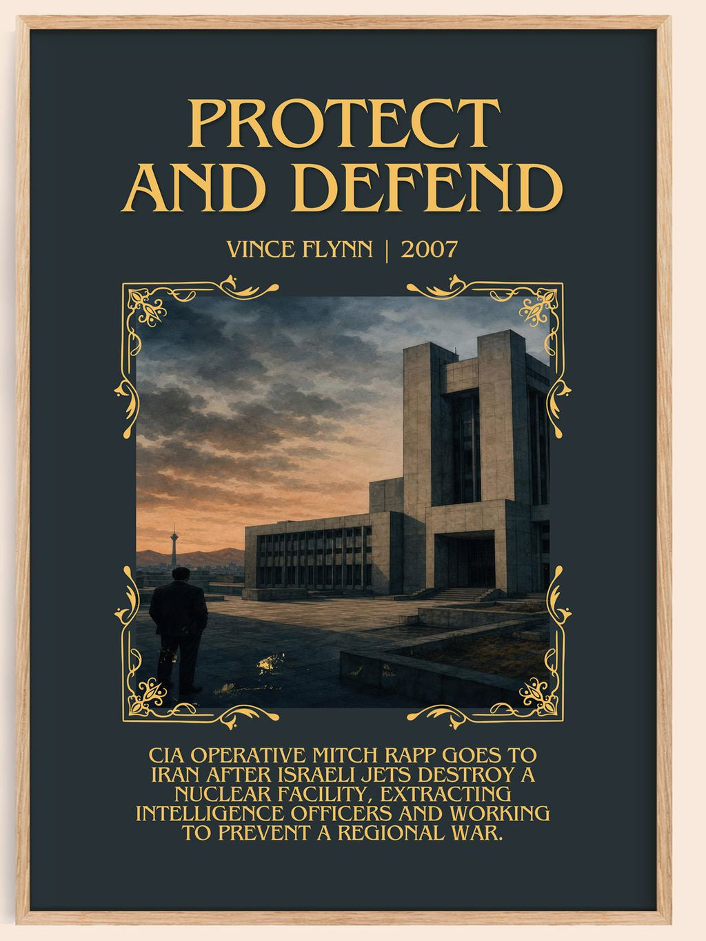 Protect and Defend Minimalist Book Poster by Vince Flynn – book poster