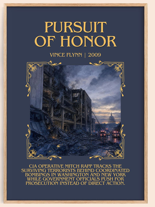 Pursuit of Honor Minimalist Book Poster by Vince Flynn – book poster
