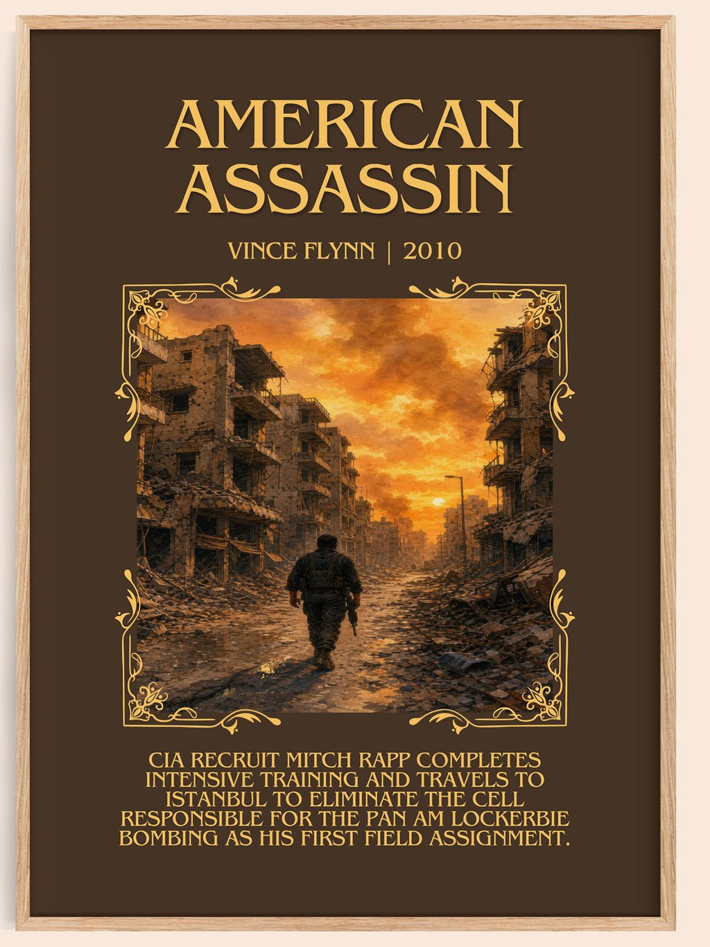American Assassin Minimalist Book Poster by Vince Flynn – book poster