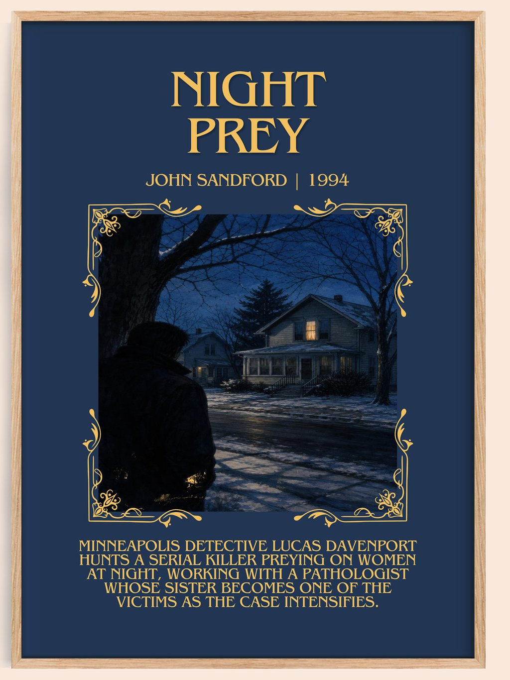 Night Prey Minimalist Book Poster by John Sandford – book poster