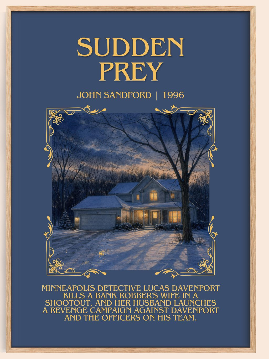 Sudden Prey Minimalist Book Poster by John Sandford – book poster