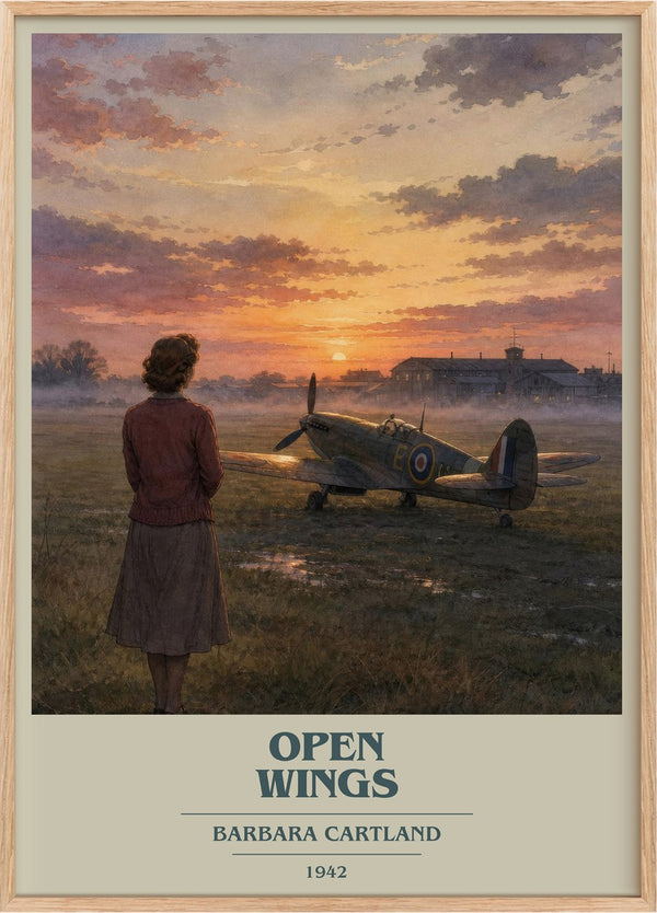 Open Wings Book Cover Poster by Barbara Cartland