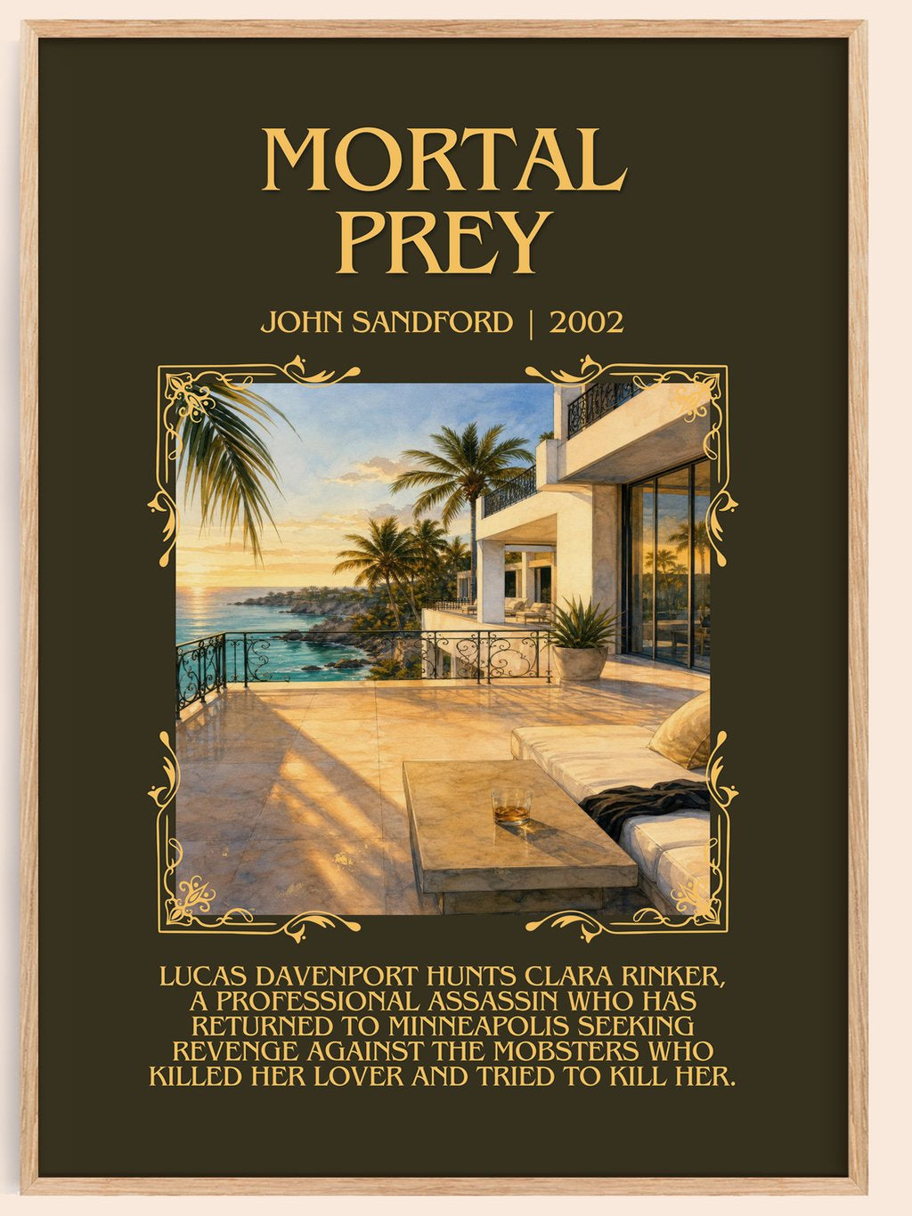 Mortal Prey Minimalist Book Poster by John Sandford – book poster