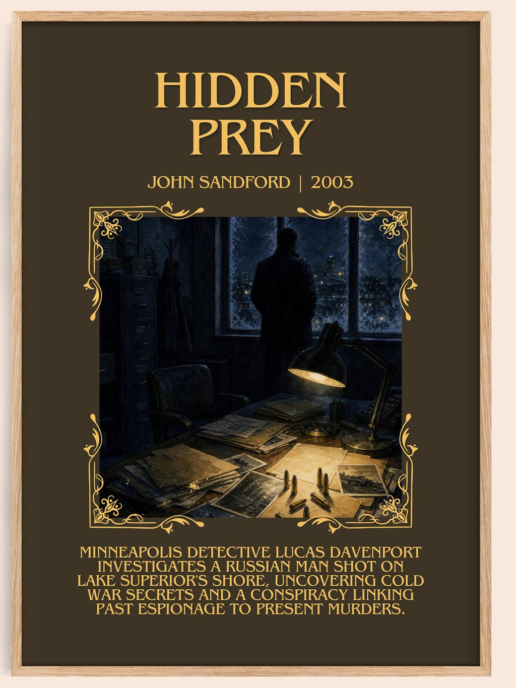 Hidden Prey Minimalist Book Poster by John Sandford – book poster