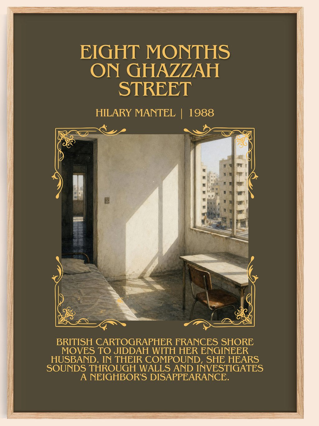 Eight Months on Ghazzah Street Minimalist Book Poster by Hilary Mantel – book poster