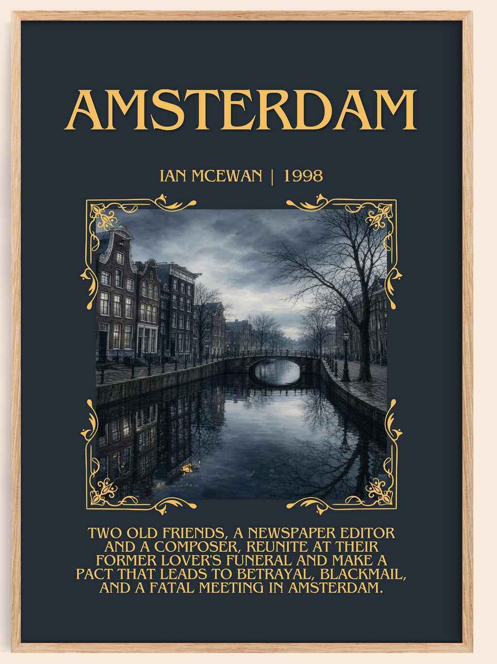 Amsterdam Minimalist Book Poster by Ian McEwan – book poster