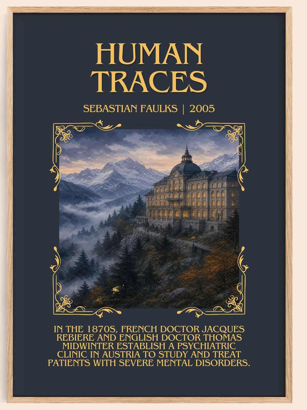 Human Traces Minimalist Book Poster by Sebastian Faulks – book poster