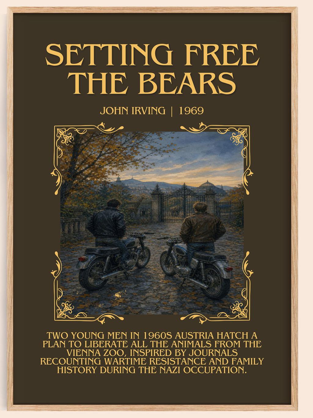 Setting Free the Bears Minimalist Book Poster by John Irving – book poster