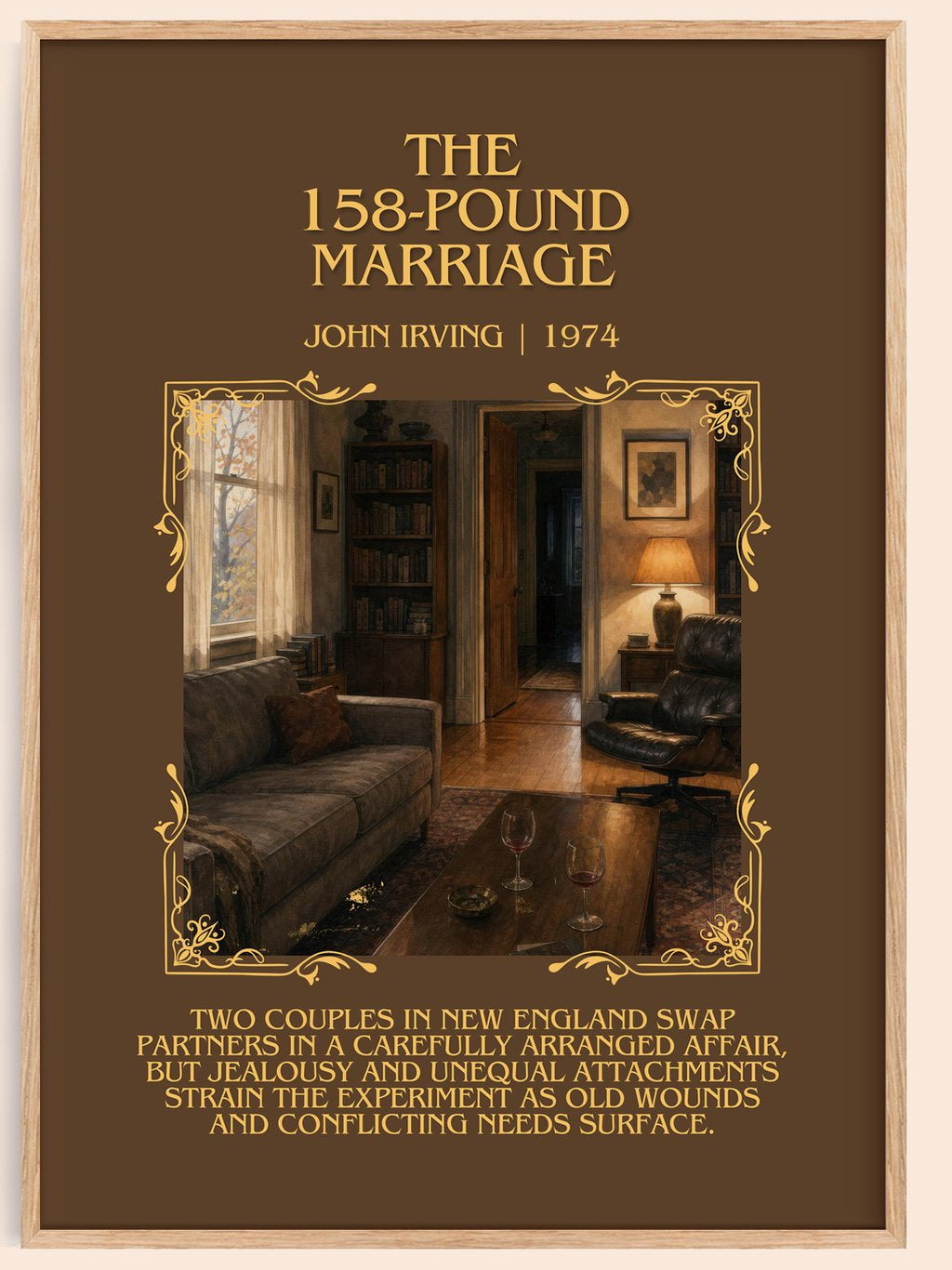 The 158-Pound Marriage Minimalist Book Poster by John Irving – book poster