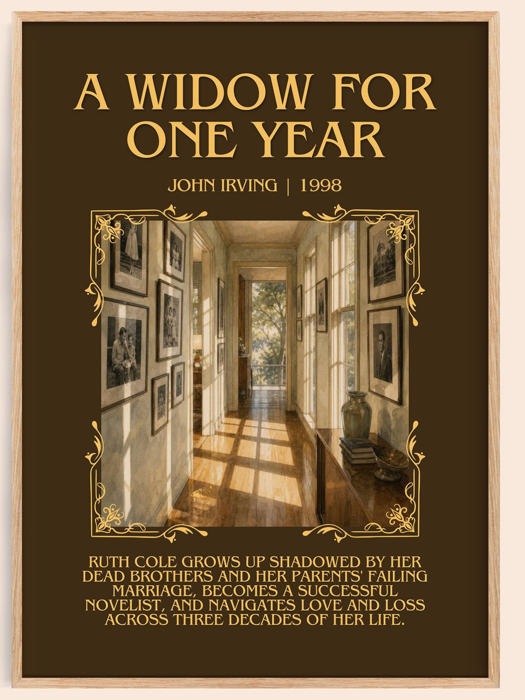 A Widow for One Year Minimalist Book Poster by John Irving – book poster