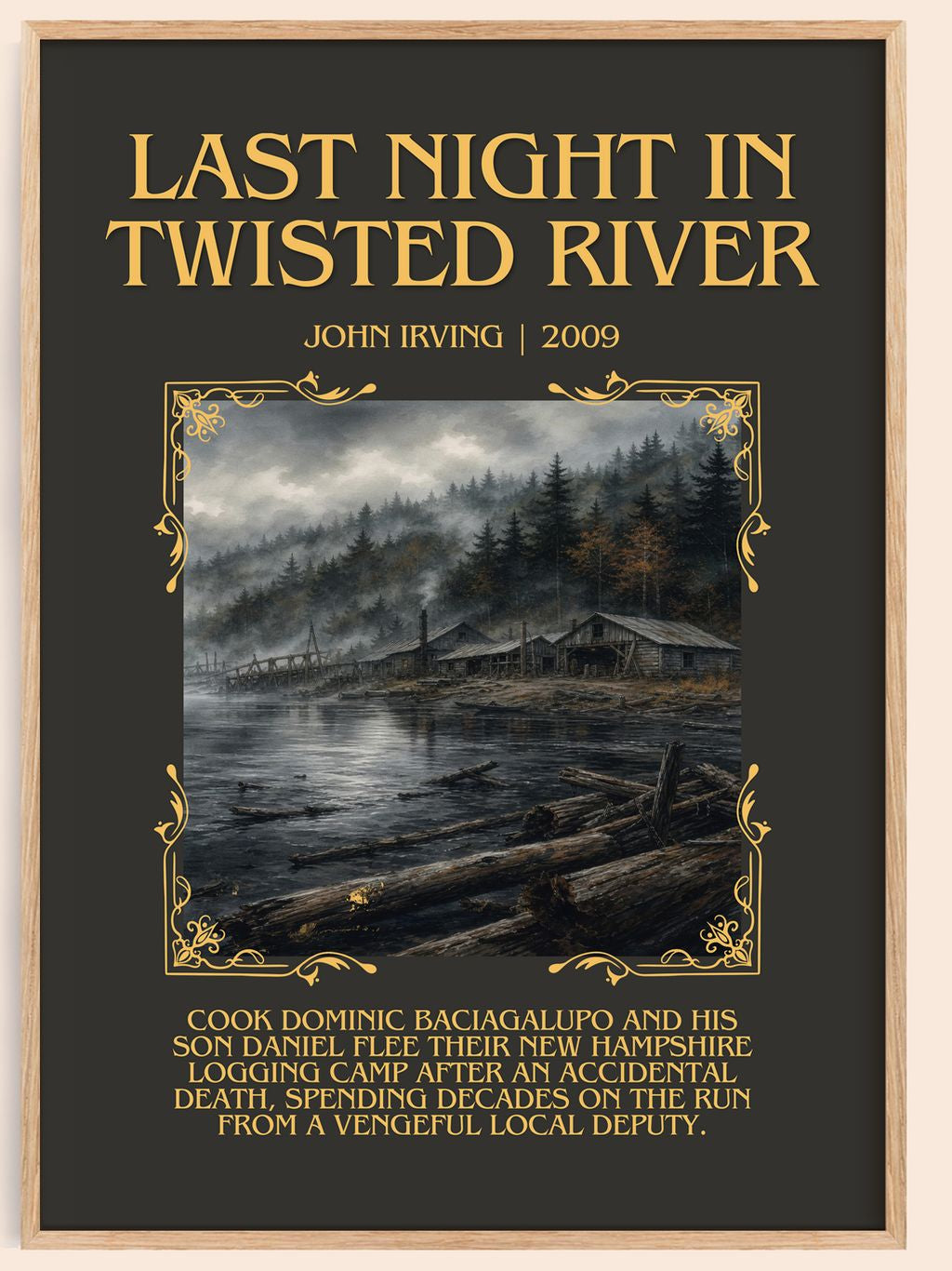 Last Night in Twisted River Minimalist Book Poster by John Irving – book poster