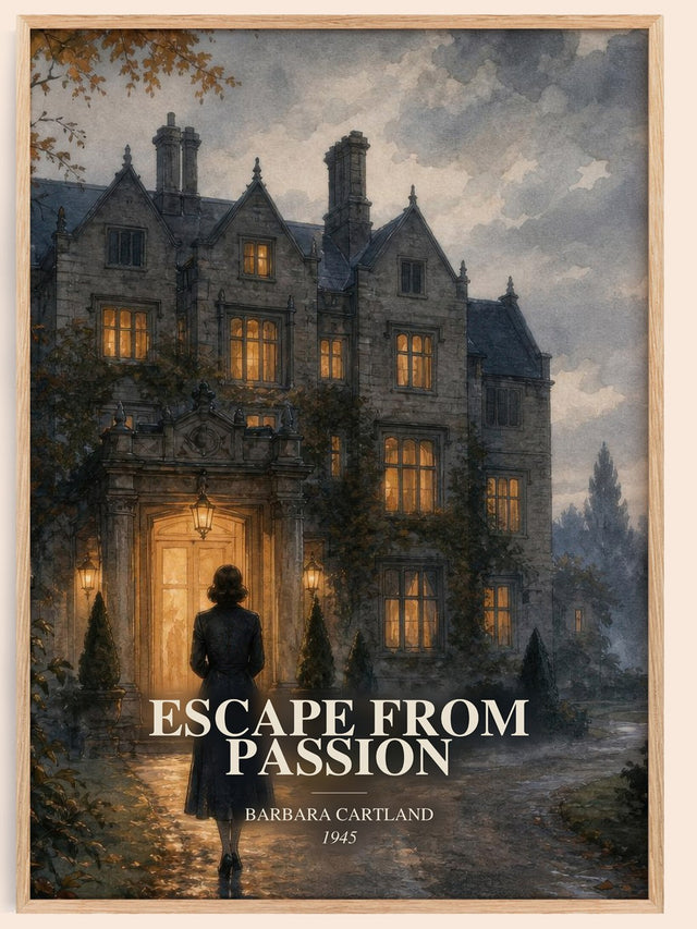 Escape From Passion Book Watercolour Illustration by Barbara Cartland